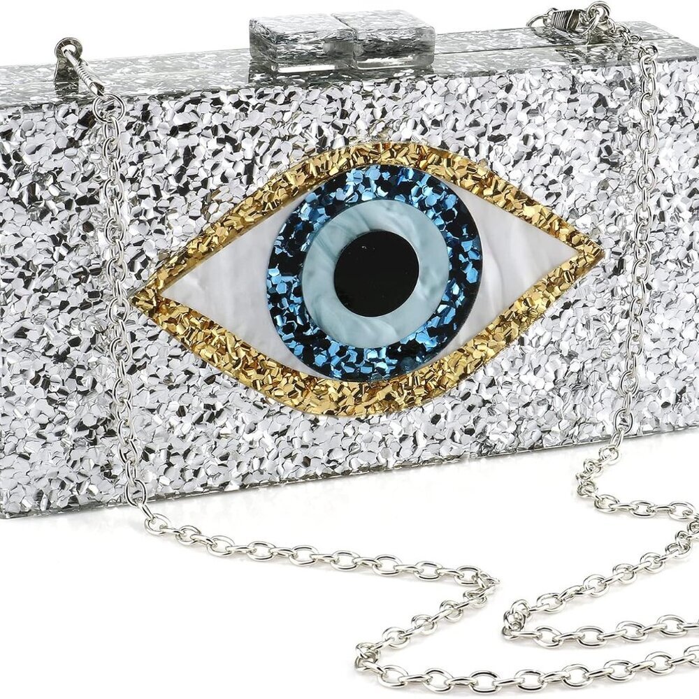 Acrylic Clutch Purses for Women Evening Bag Eyes Multicolor Perspex Box Clutch G
